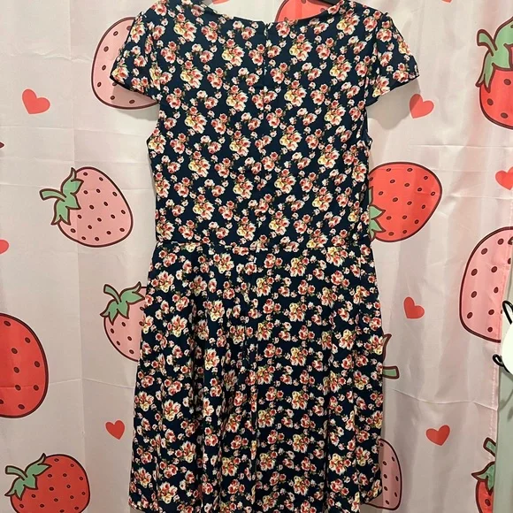 Betsey Johnson Dark Blue Floral Midi Dress - Picture 5 of 6